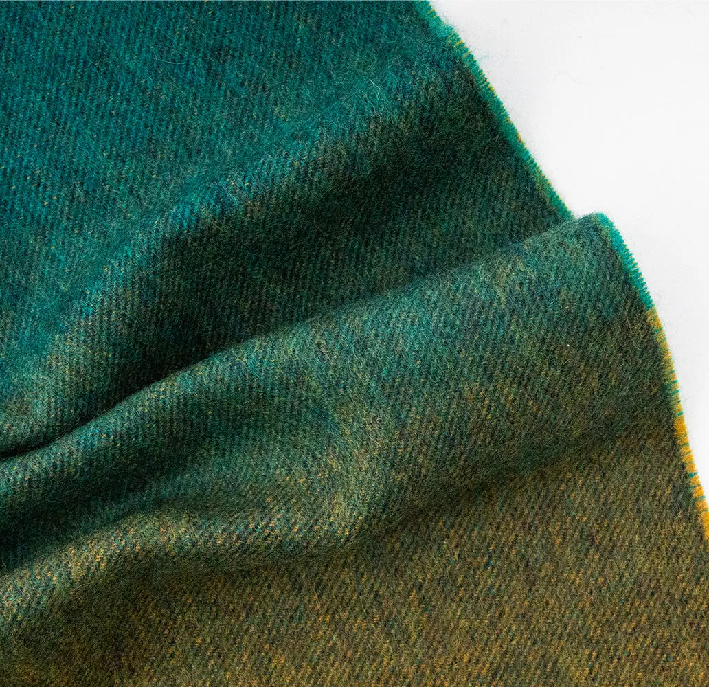 Green & Mustard Gradient Pure Cashmere Sandford Scarf