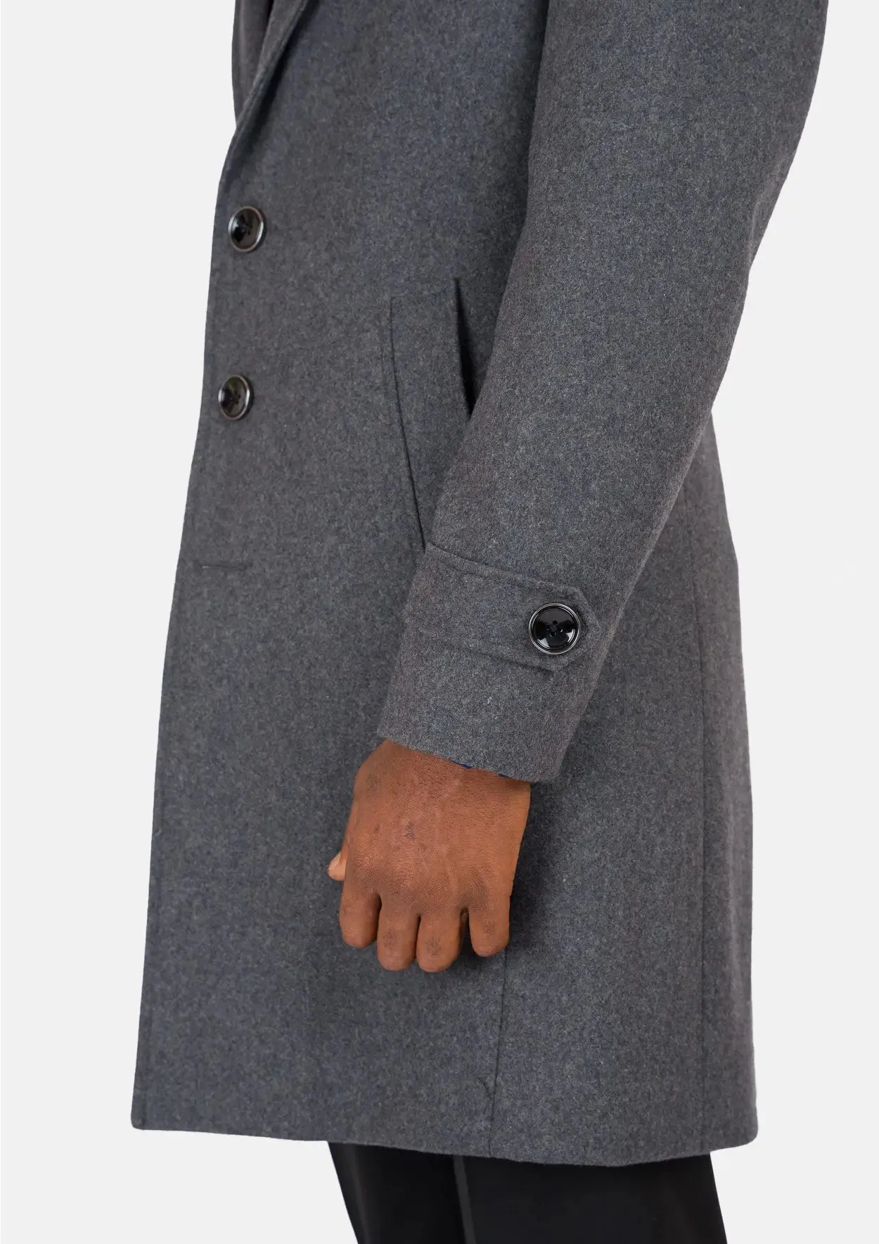 Grey Wool Classic Overcoat