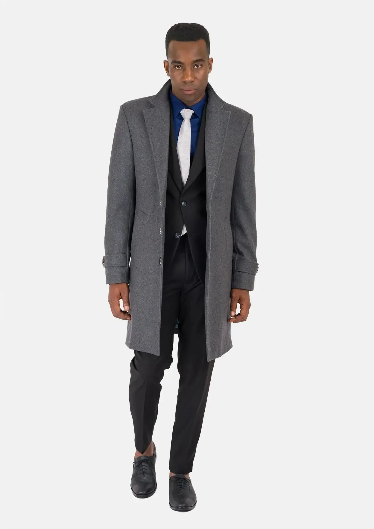 Grey Wool Classic Overcoat