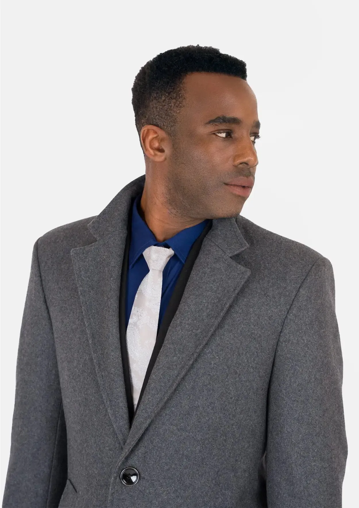 Grey Wool Classic Overcoat