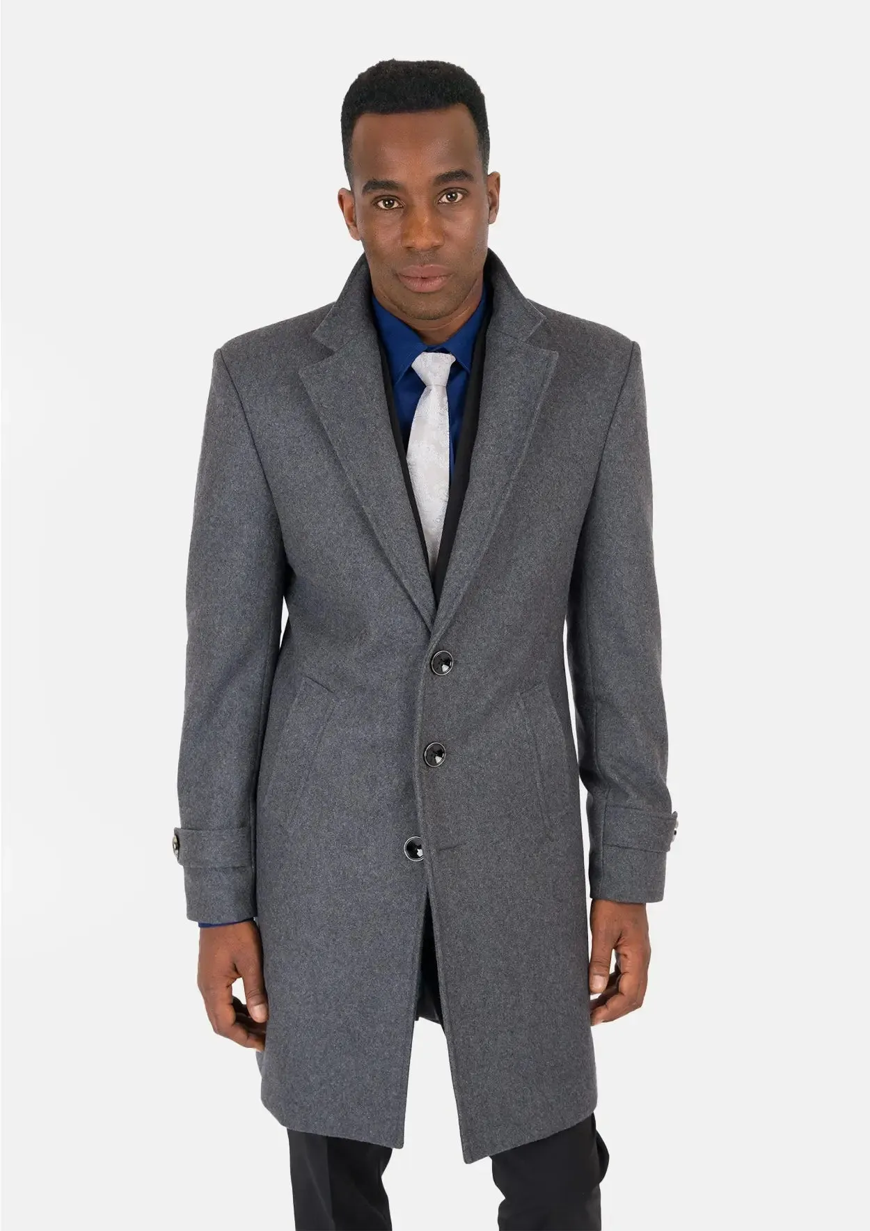 Grey Wool Classic Overcoat