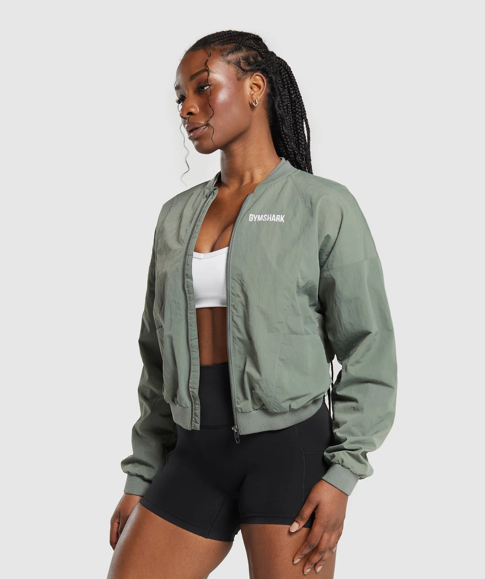 Gymshark Midi Track Jacket - Unit Green