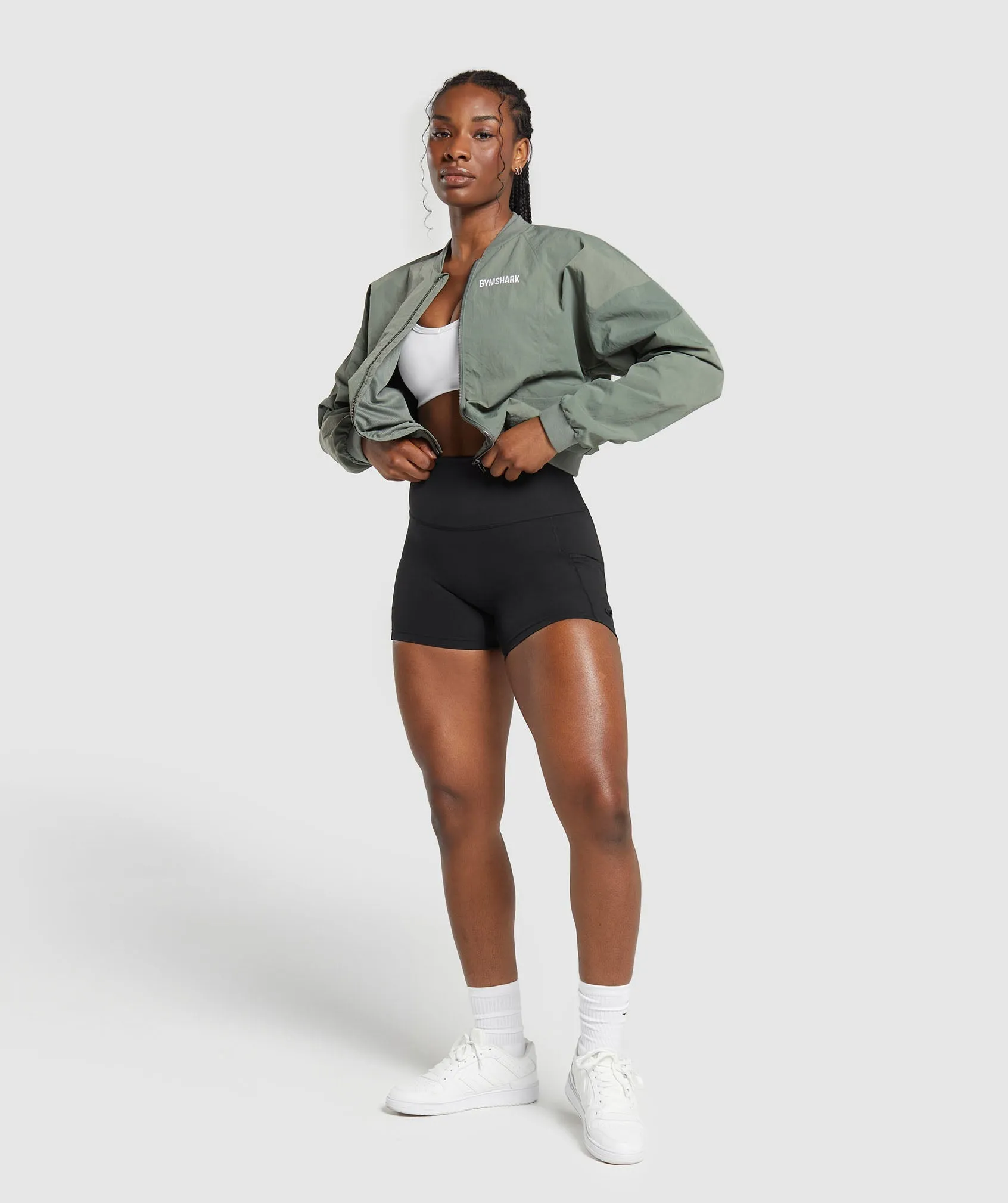 Gymshark Midi Track Jacket - Unit Green