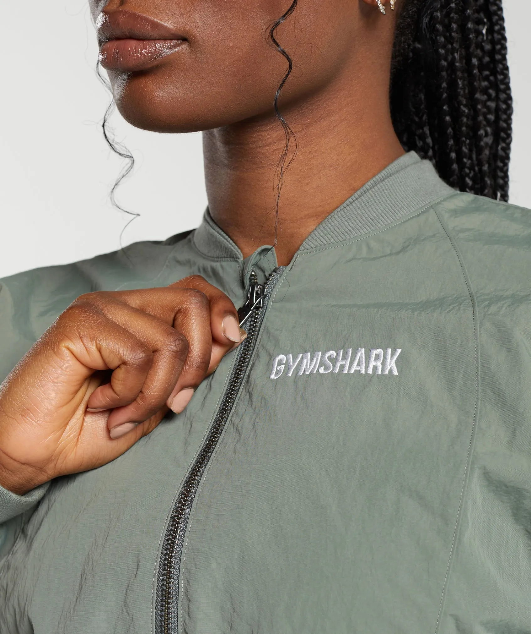 Gymshark Midi Track Jacket - Unit Green