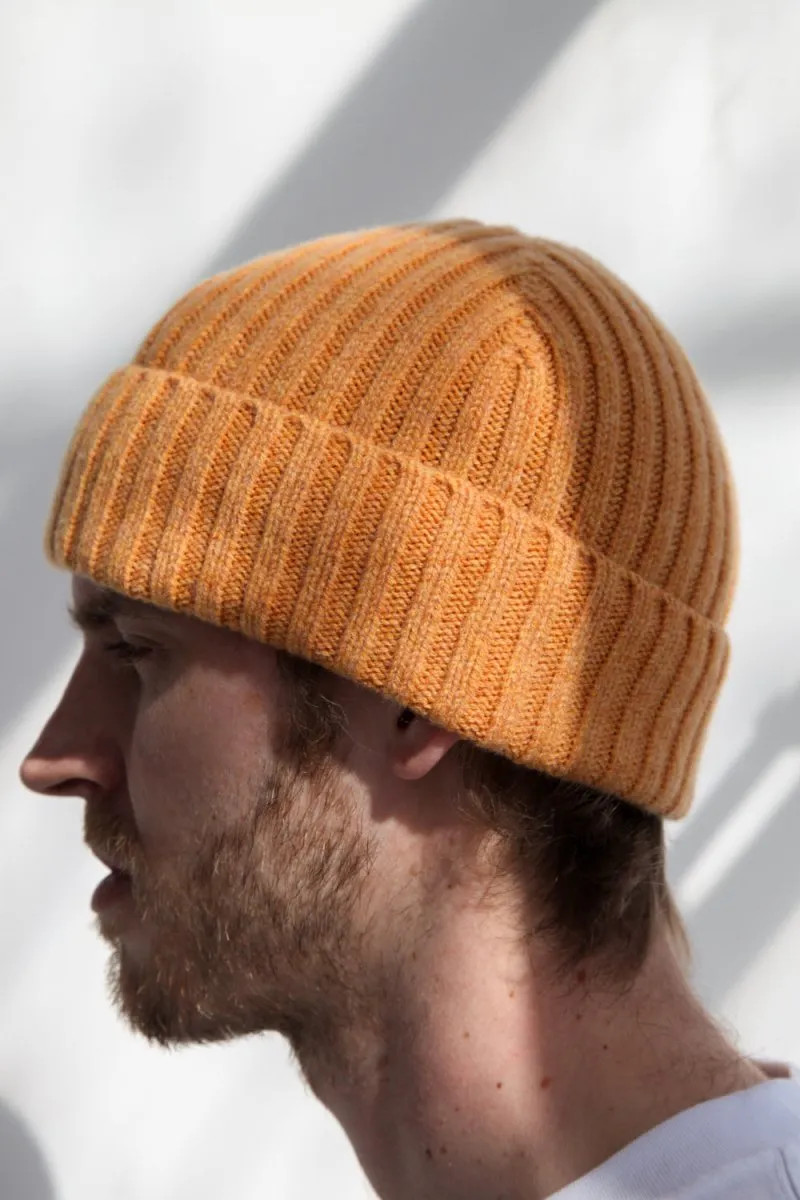 Half Dozen Super-Soft Lambswool Fisherman Beanie (Citrus Yellow)