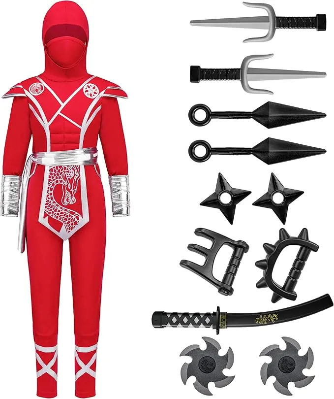 Halloween Ninja Costume Kids, Red