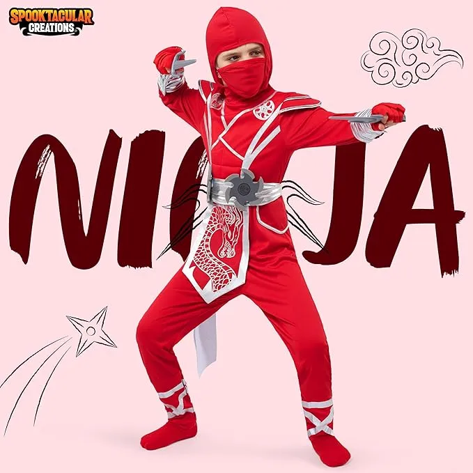 Halloween Ninja Costume Kids, Red