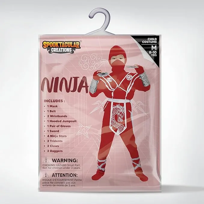 Halloween Ninja Costume Kids, Red