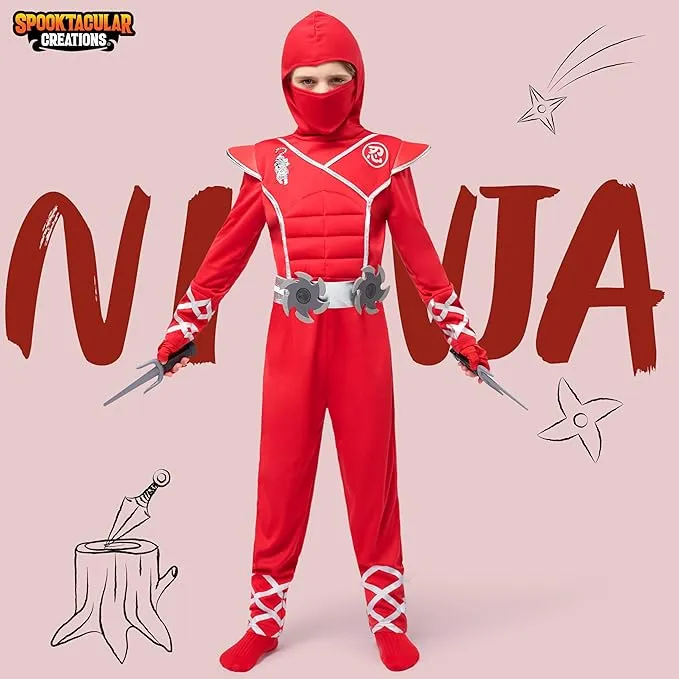 Halloween Ninja Costume, Red