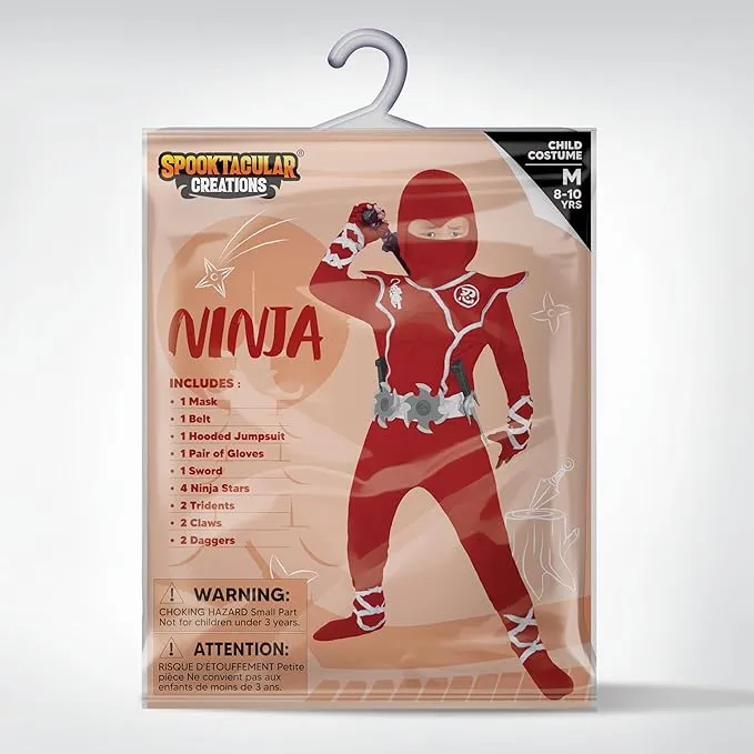 Halloween Ninja Costume, Red