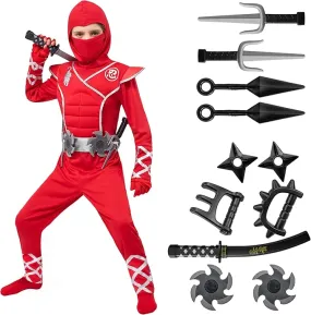 Halloween Ninja Costume, Red