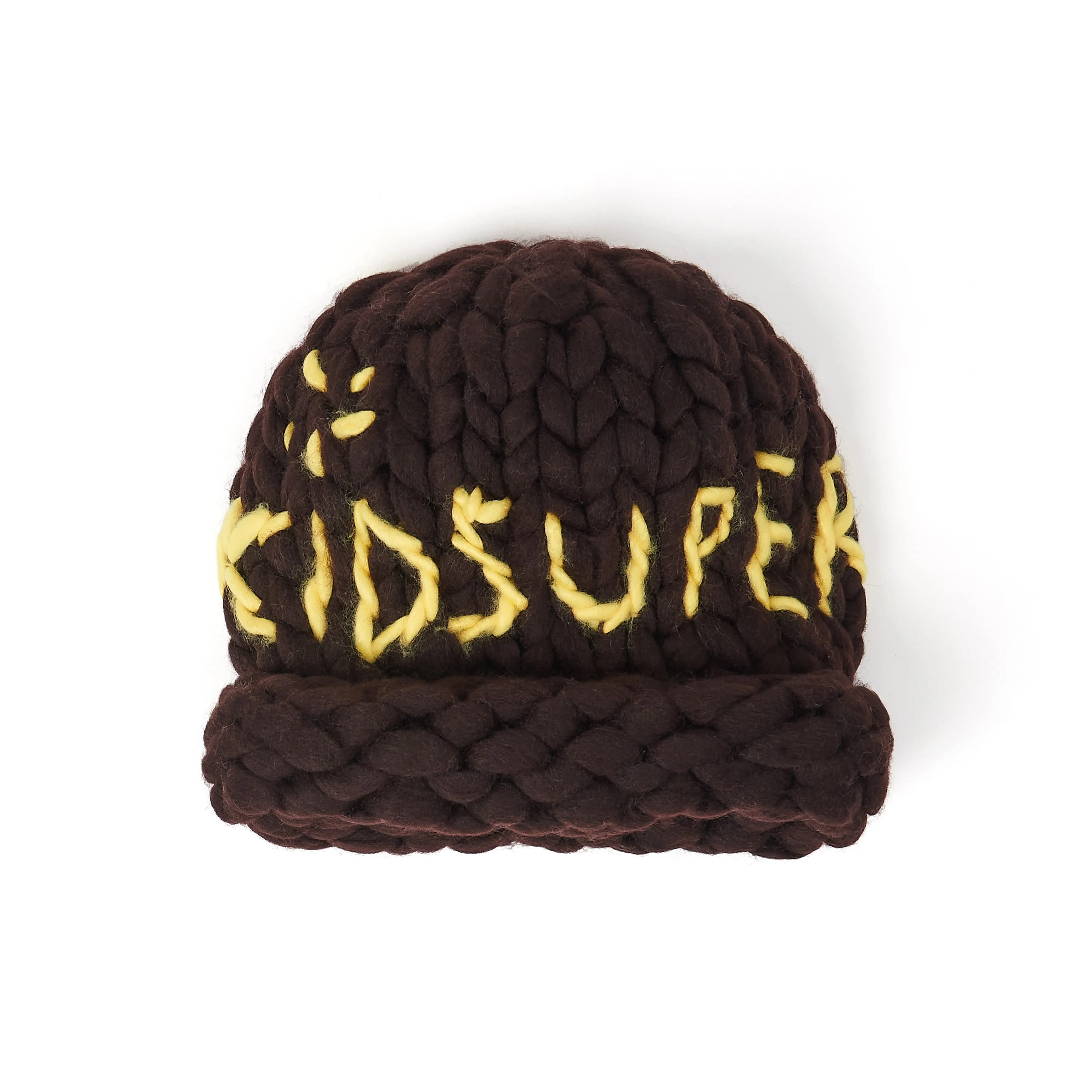 Hand Knit Chunky Knit Beanie [Brown]