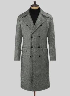 Harris Tweed Gray Chevron GQ Overcoat