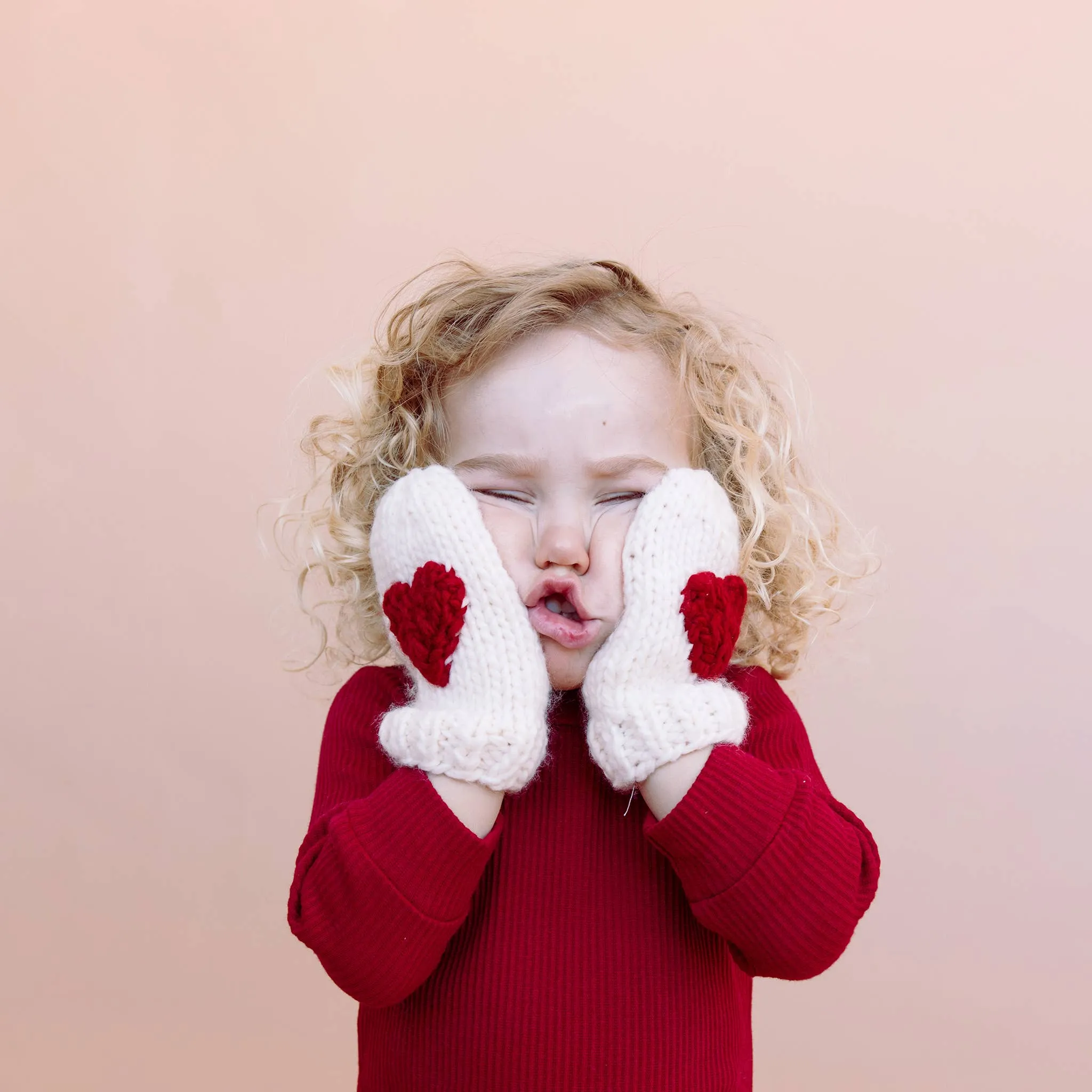 Heart Knitted Baby & Kids Mittens