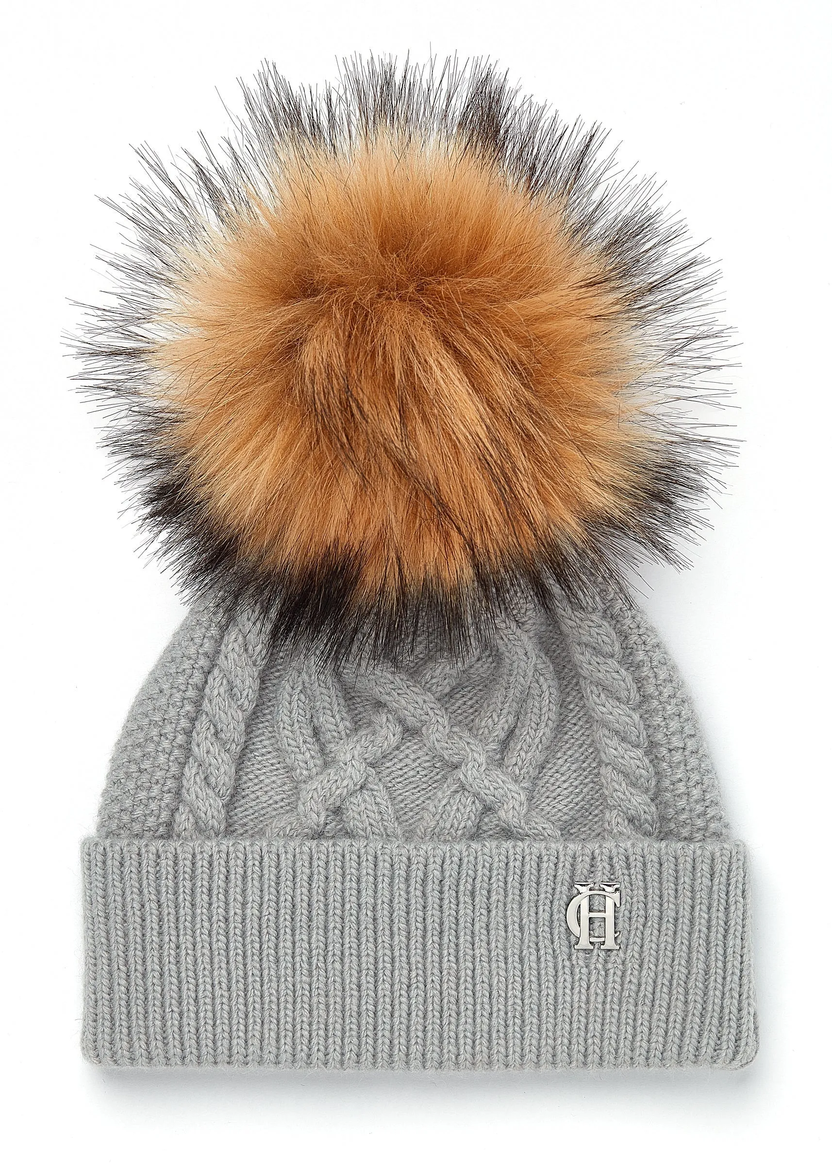 Holland Cooper Cortina Ladies Bobble Hat in Soft Grey