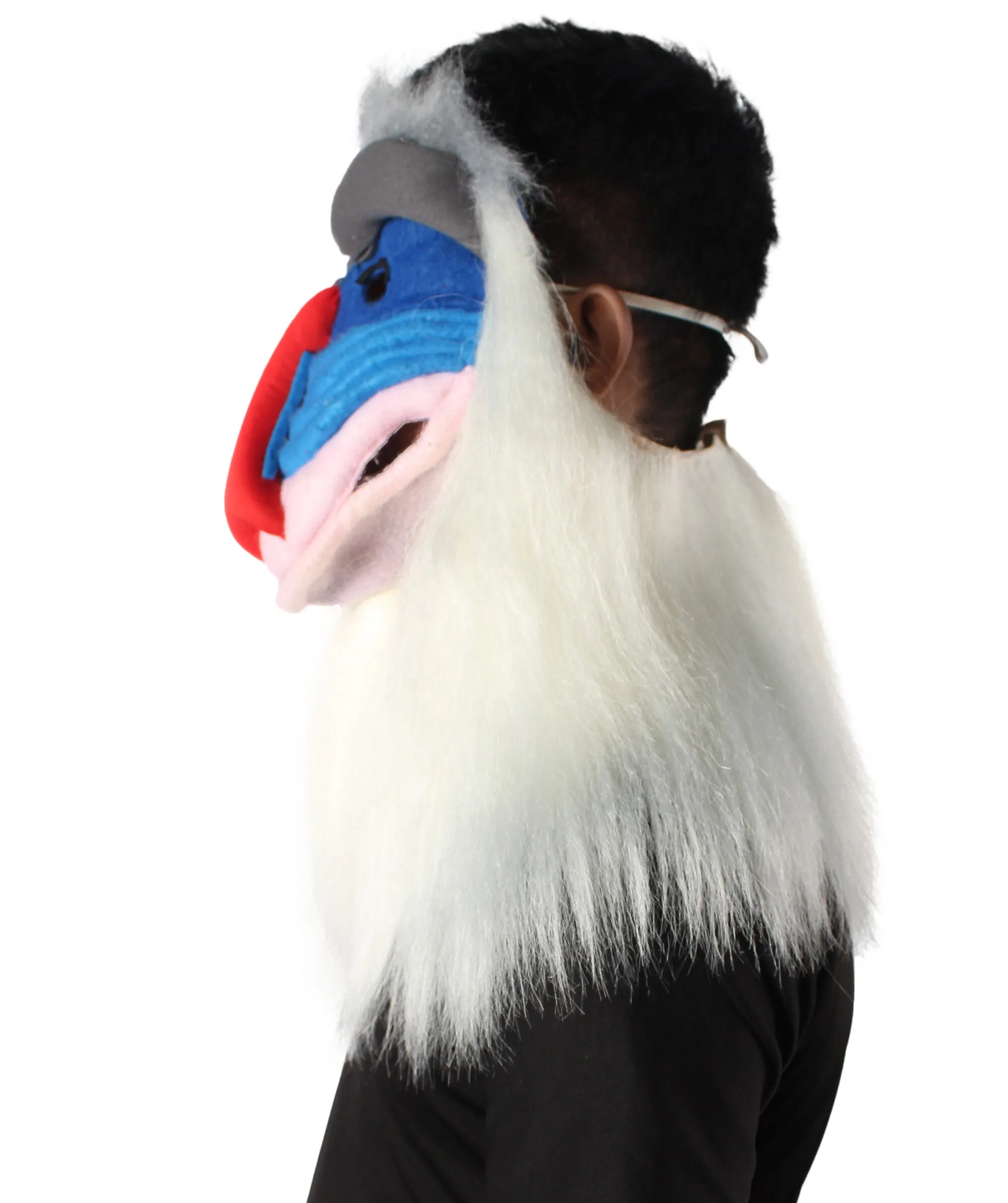 HPO Adult Unisex Large Old Mandrill Monkey Mask | Best for Halloween and Cosplay| Flame-retardant Synthetic Fiber