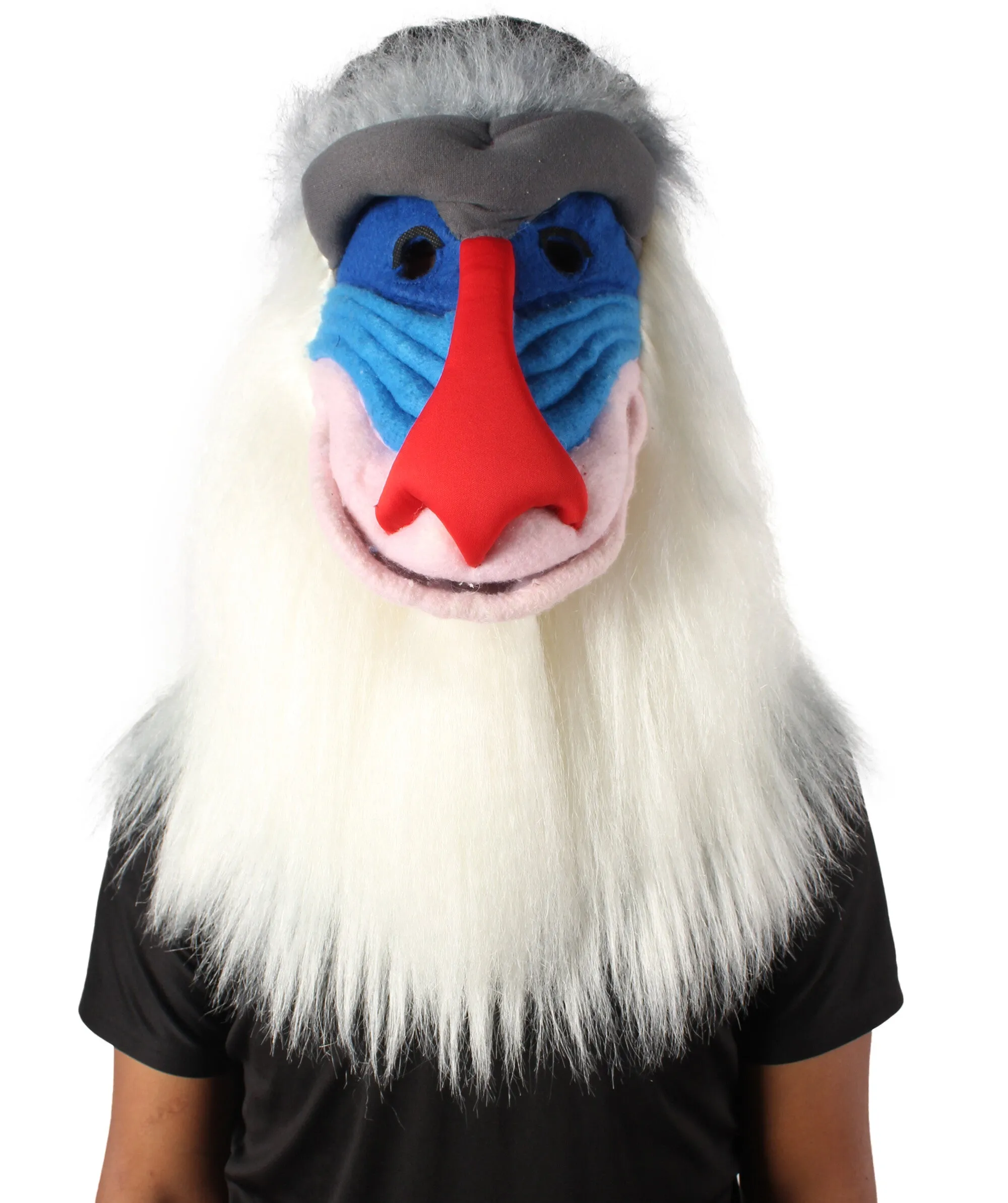 HPO Adult Unisex Large Old Mandrill Monkey Mask | Best for Halloween and Cosplay| Flame-retardant Synthetic Fiber