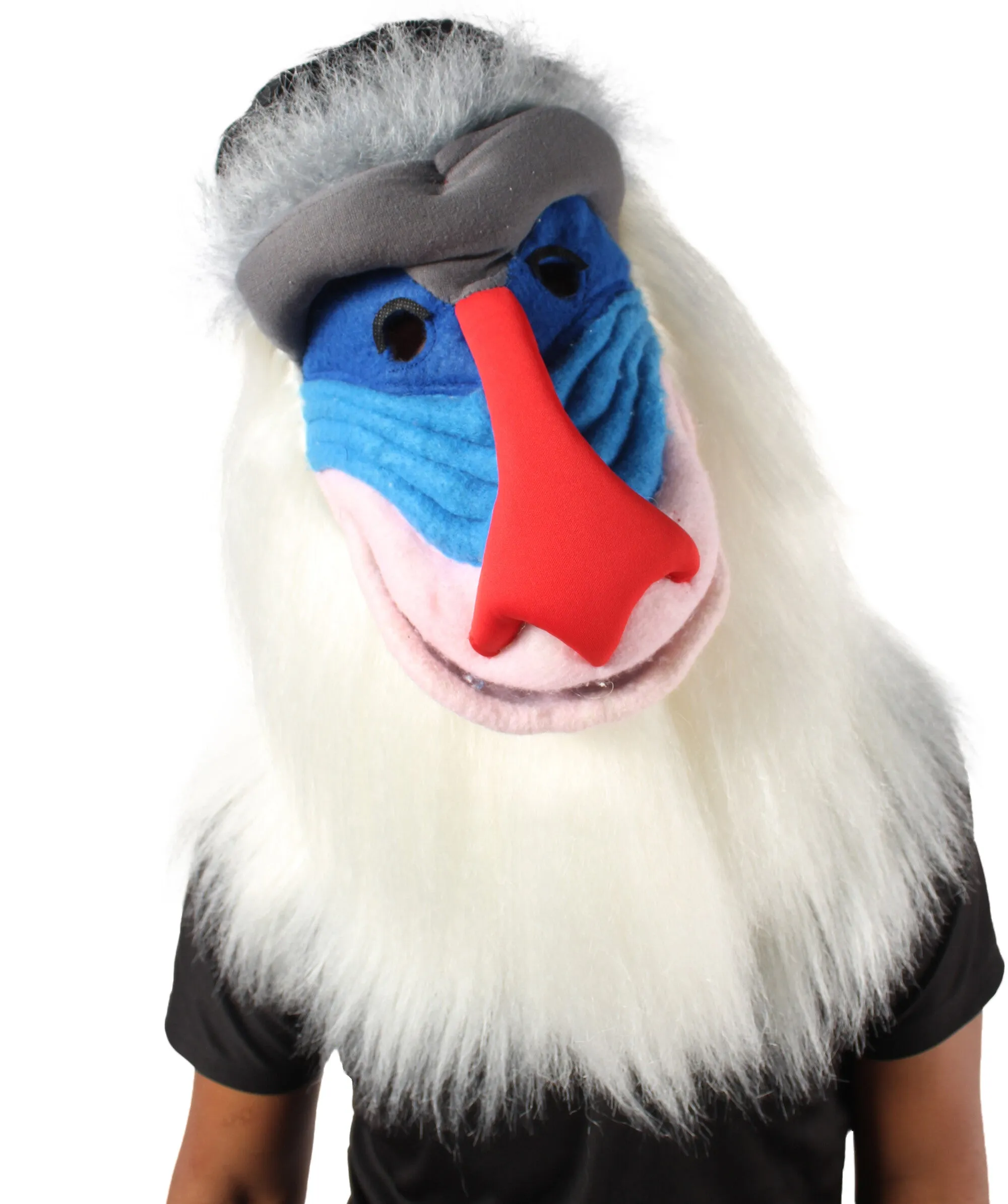 HPO Adult Unisex Large Old Mandrill Monkey Mask | Best for Halloween and Cosplay| Flame-retardant Synthetic Fiber