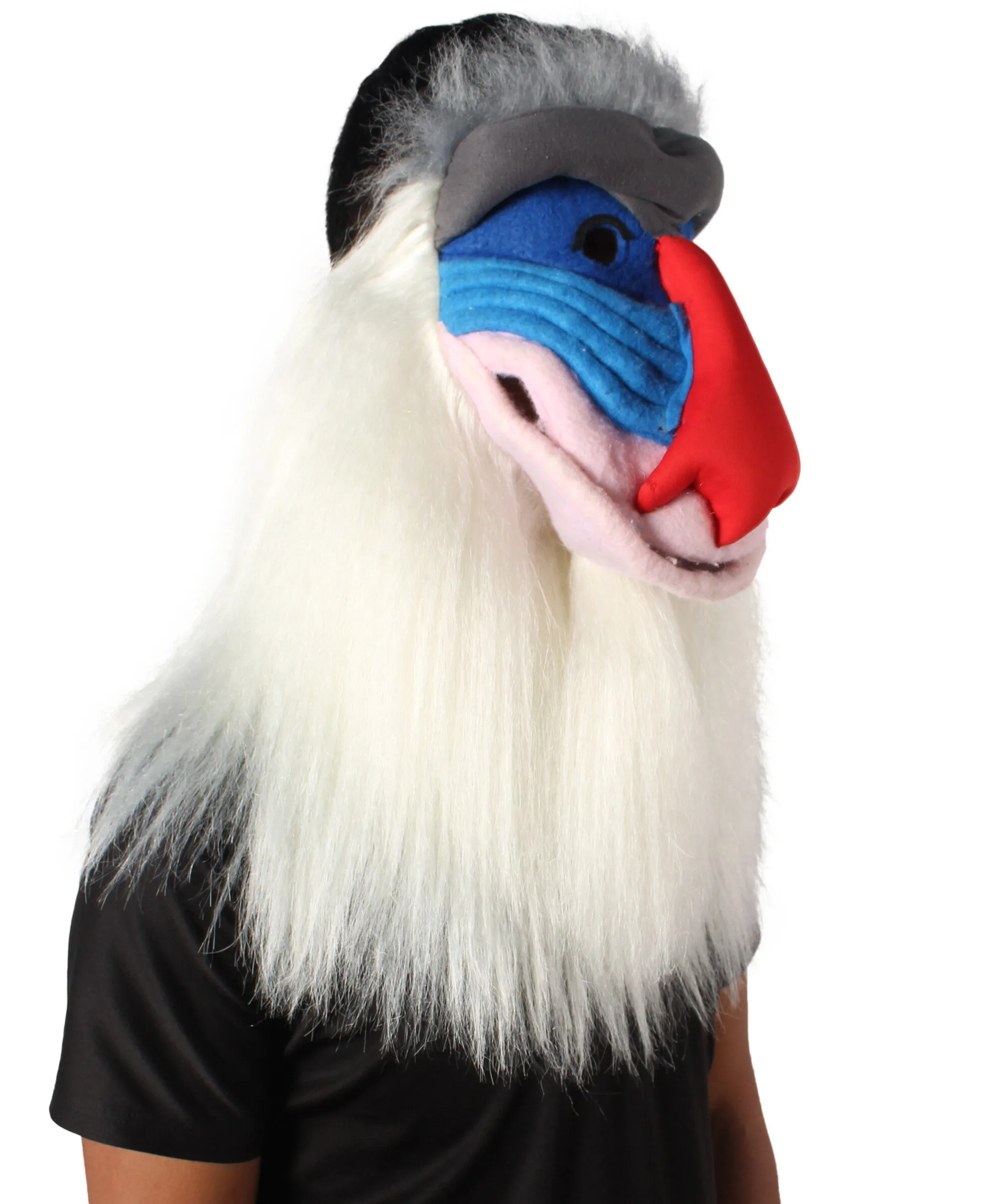 HPO Adult Unisex Large Old Mandrill Monkey Mask | Best for Halloween and Cosplay| Flame-retardant Synthetic Fiber