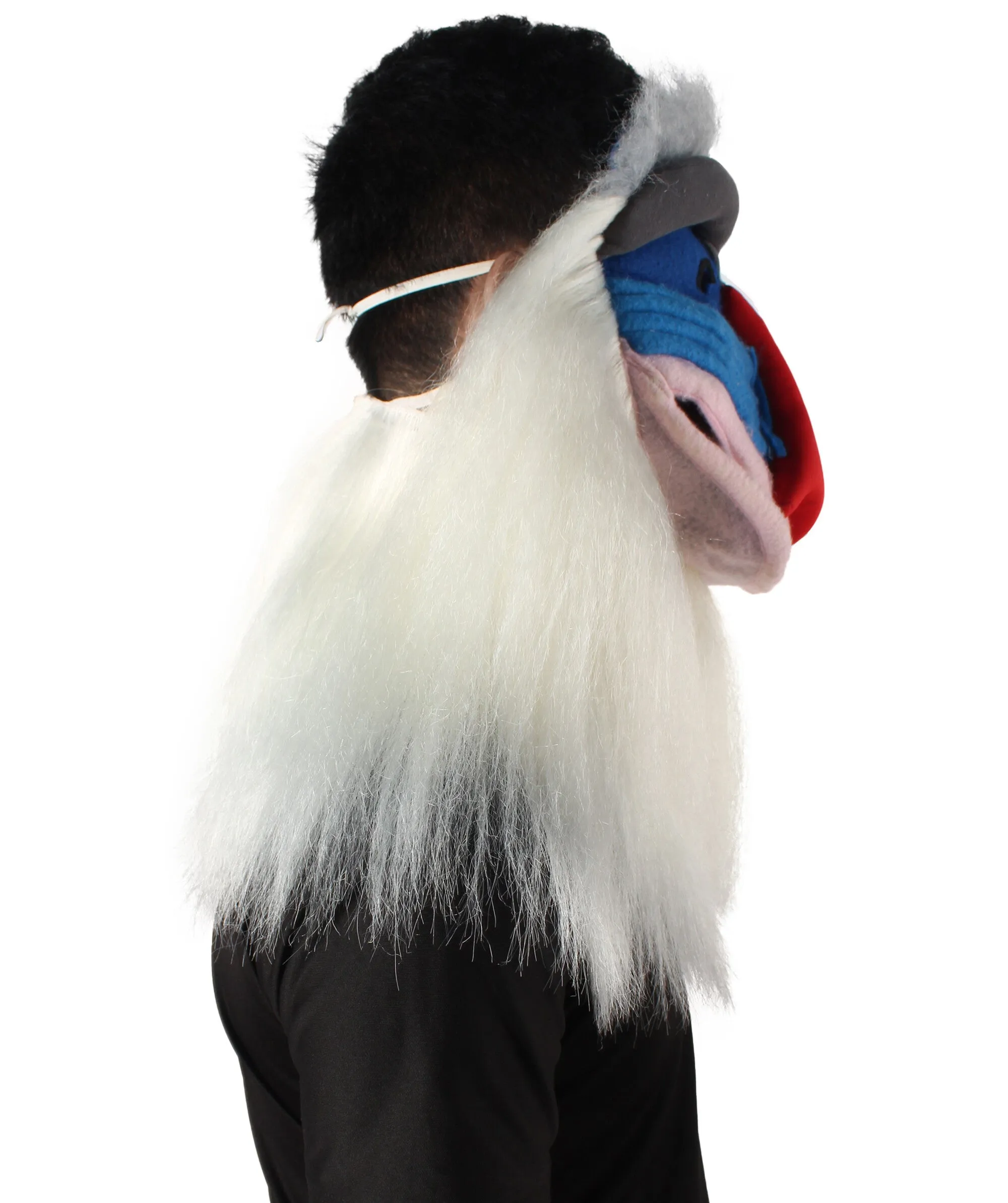 HPO Adult Unisex Large Old Mandrill Monkey Mask | Best for Halloween and Cosplay| Flame-retardant Synthetic Fiber