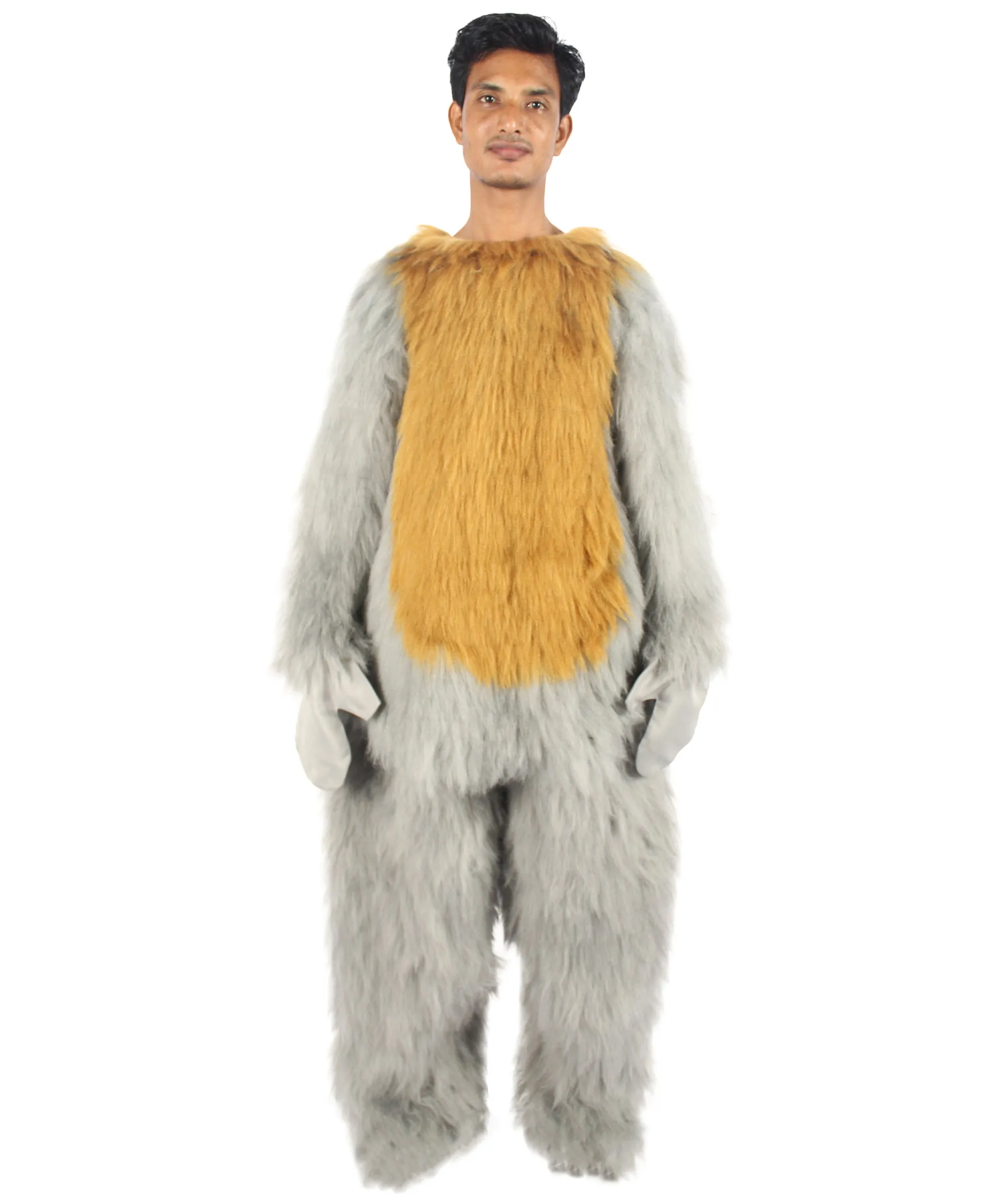 HPO Grey and Brown Squirrel Costume with Tail - Long Breathable Synthetic Fibers