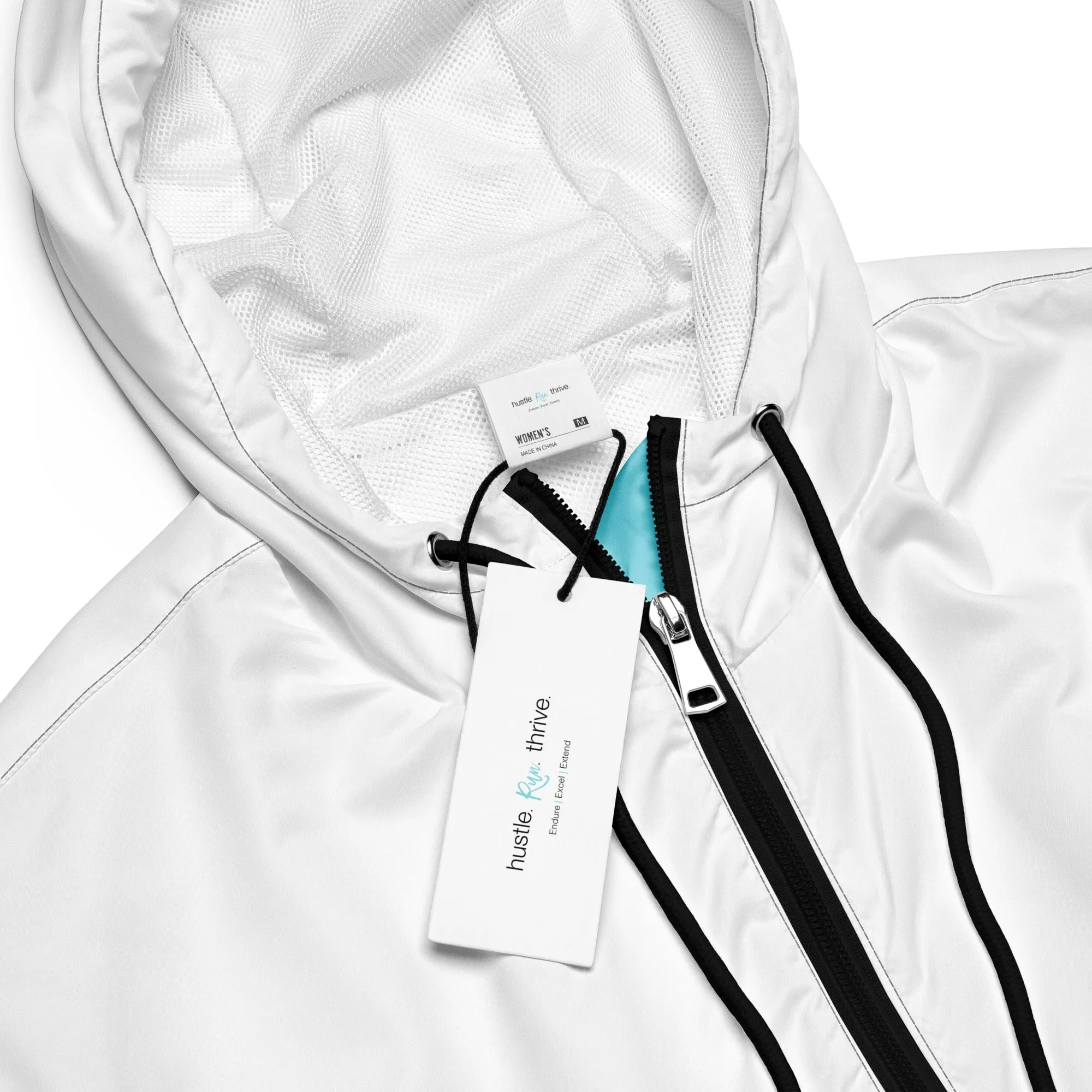 hustle.run.thrive. Cropped Windbreaker - Running Jacket - Rain Jacket