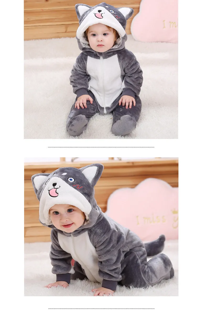 Infant Male And Female Baby 0-3 Years Old Animal Single Layer Jumpsuit Romper