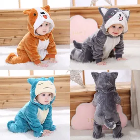 Infant Male And Female Baby 0-3 Years Old Animal Single Layer Jumpsuit Romper