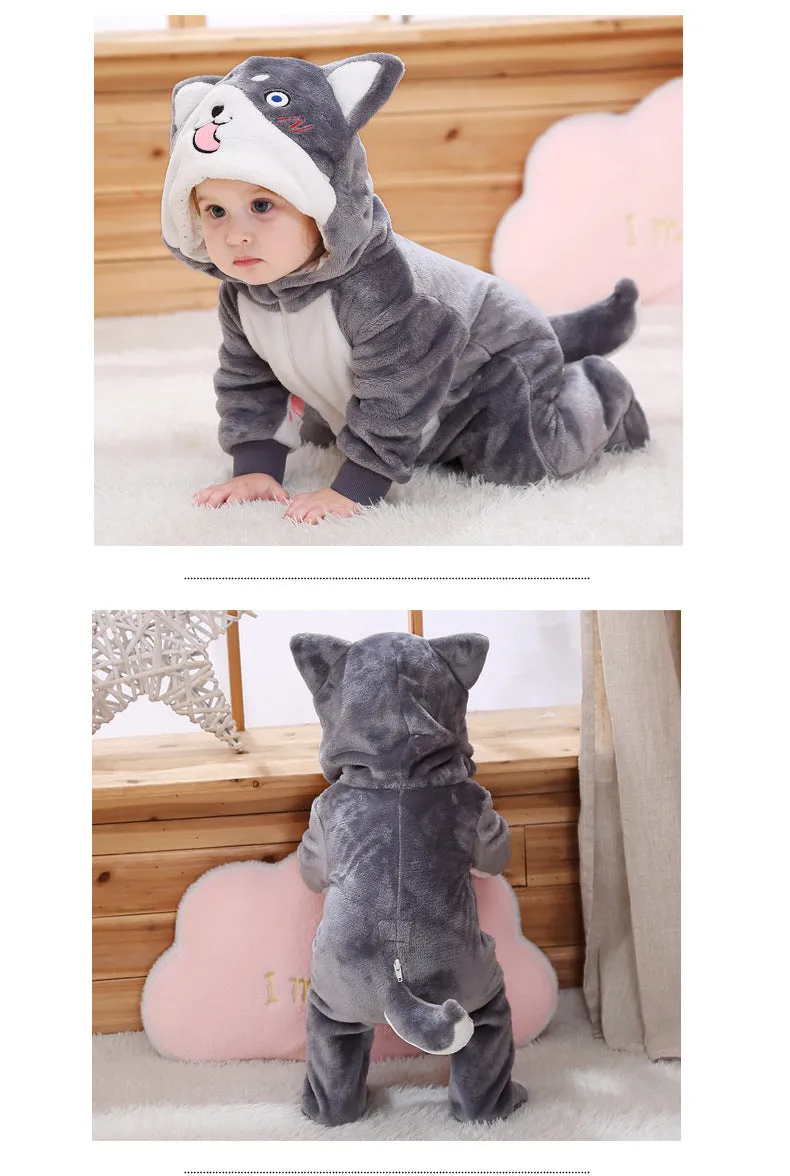 Infant Male And Female Baby 0-3 Years Old Animal Single Layer Jumpsuit Romper