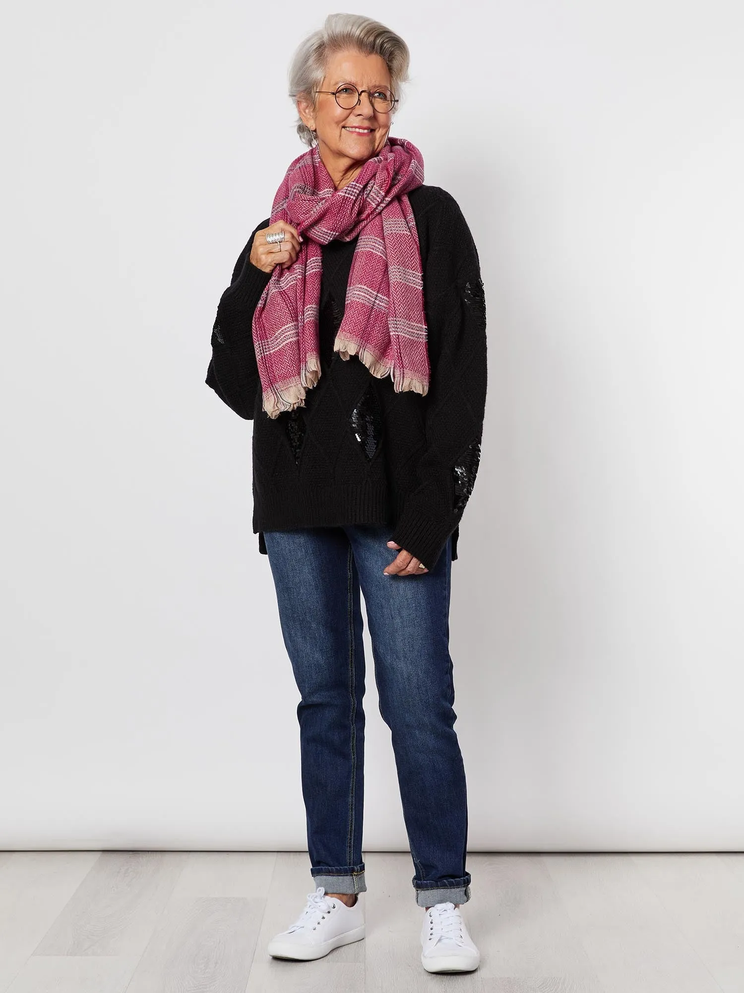 Keegan Printed Scarf - Wine