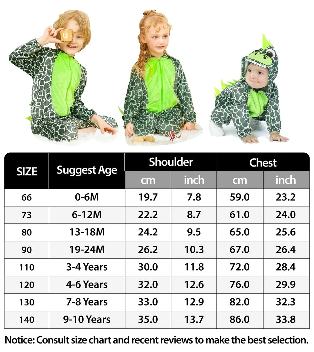 Kids Dinosaur Costume, Toddler Halloween Animal Onesie Romper Boy Girl Outfit