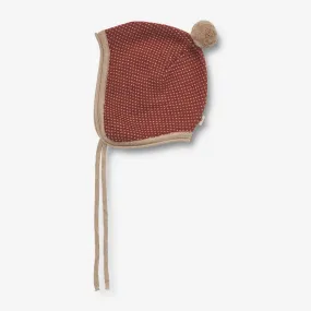 Knitted Bonnet Muma | Baby - red