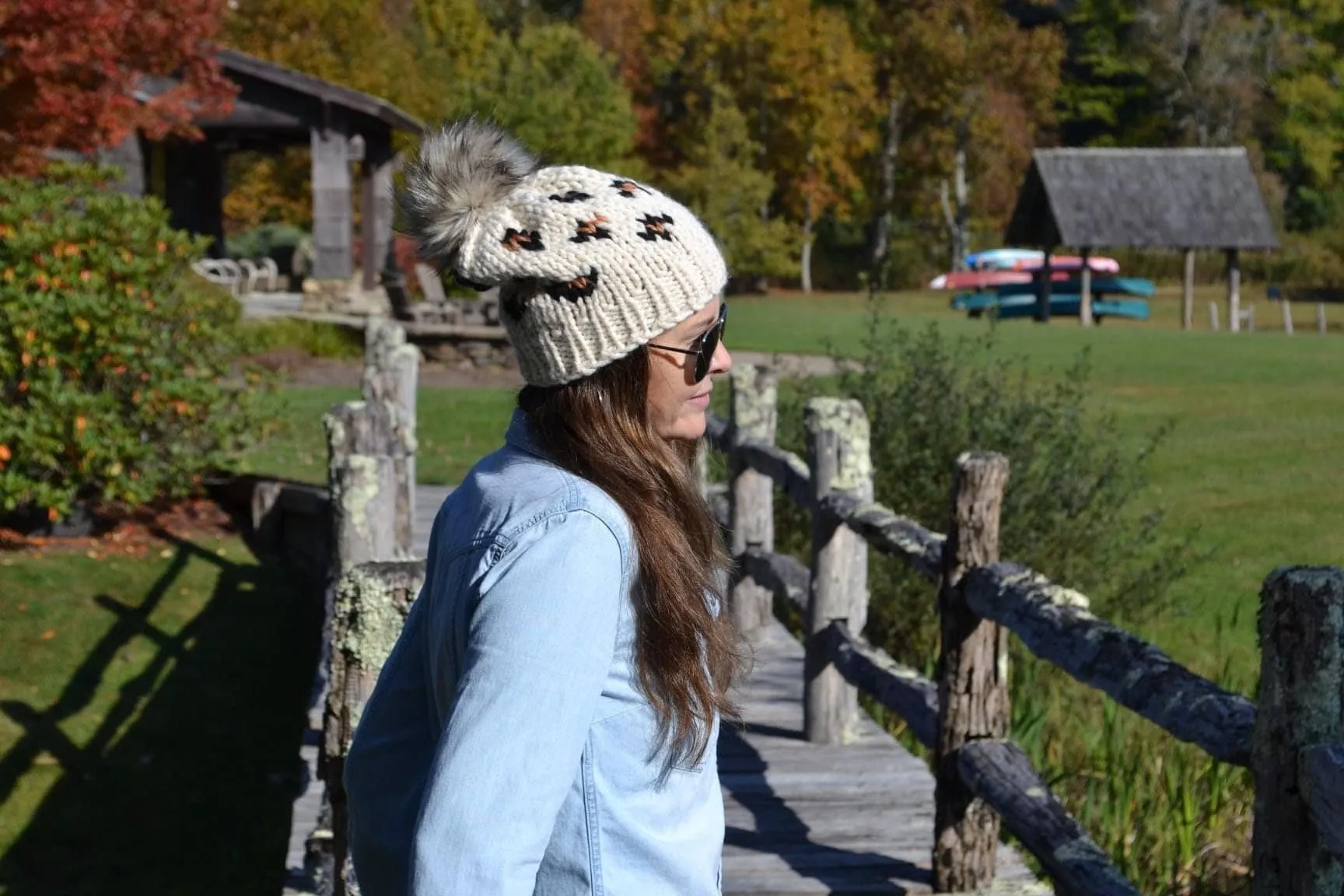 KNITTING PATTERN Animal Print Beanie, Women's Knit Animal Print Beanie Hat ,Faux Fur Pom Pom Beanie Hat, Cheetah Print Cap Warm Wool