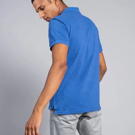 Lapis Lazuli Bright Blue Cotton Polo T-Shirt