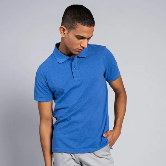 Lapis Lazuli Bright Blue Cotton Polo T-Shirt