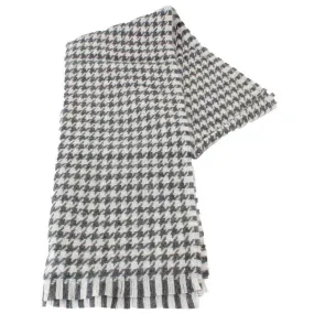 Locharron of Scotland Fearne Corrie British Wool Scarf - Pearl White/Black