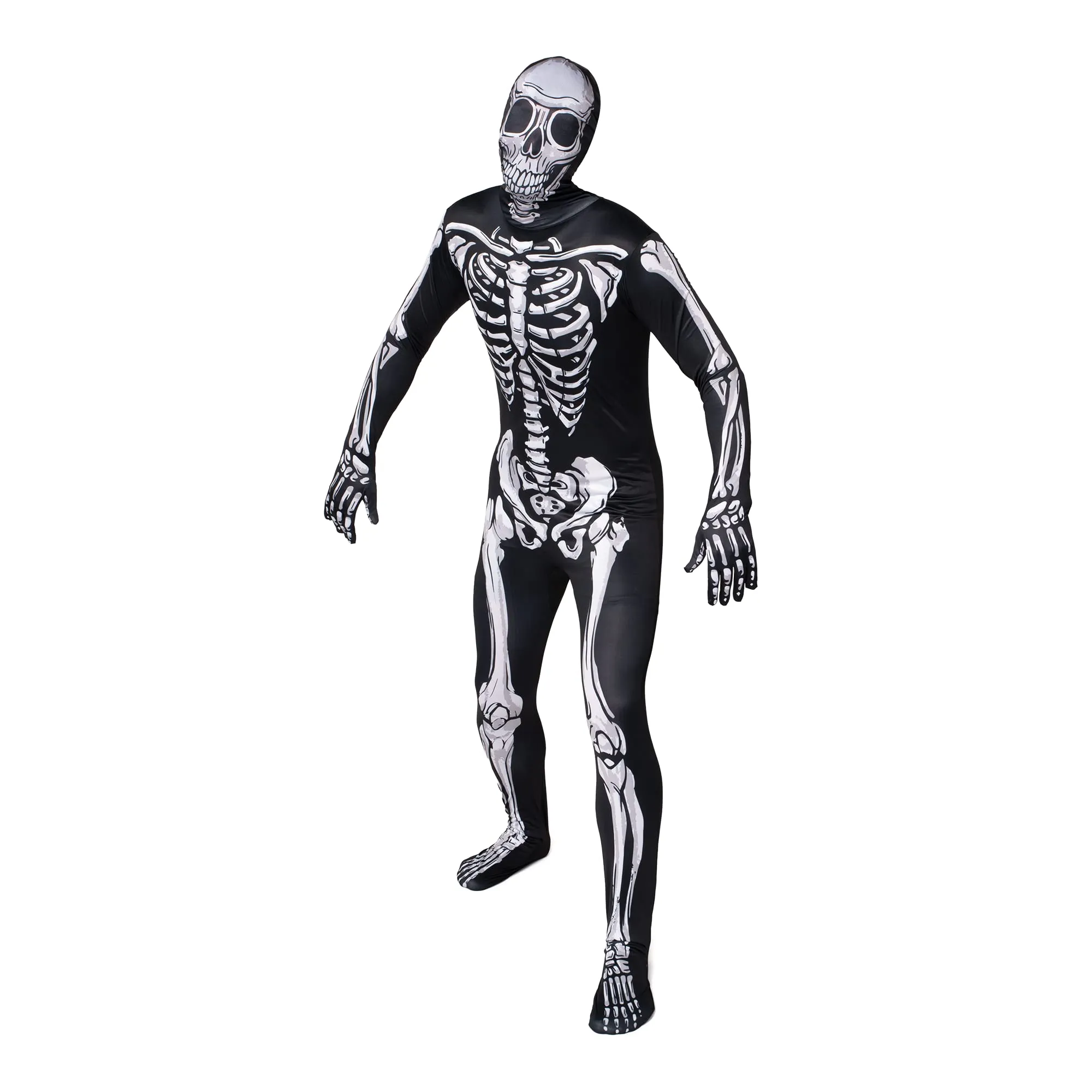 Men Realistic Skeleton Jumpsuit Costume