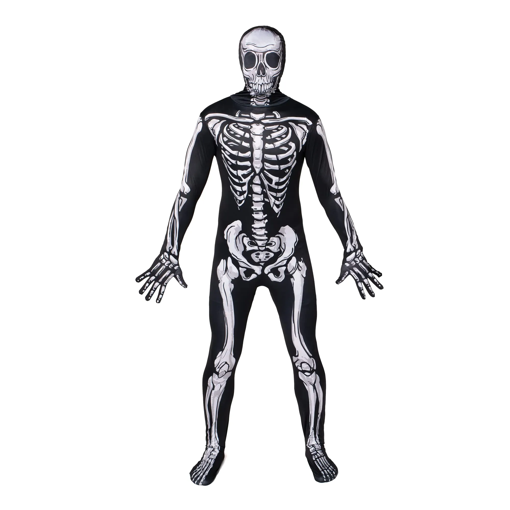 Men Realistic Skeleton Jumpsuit Costume