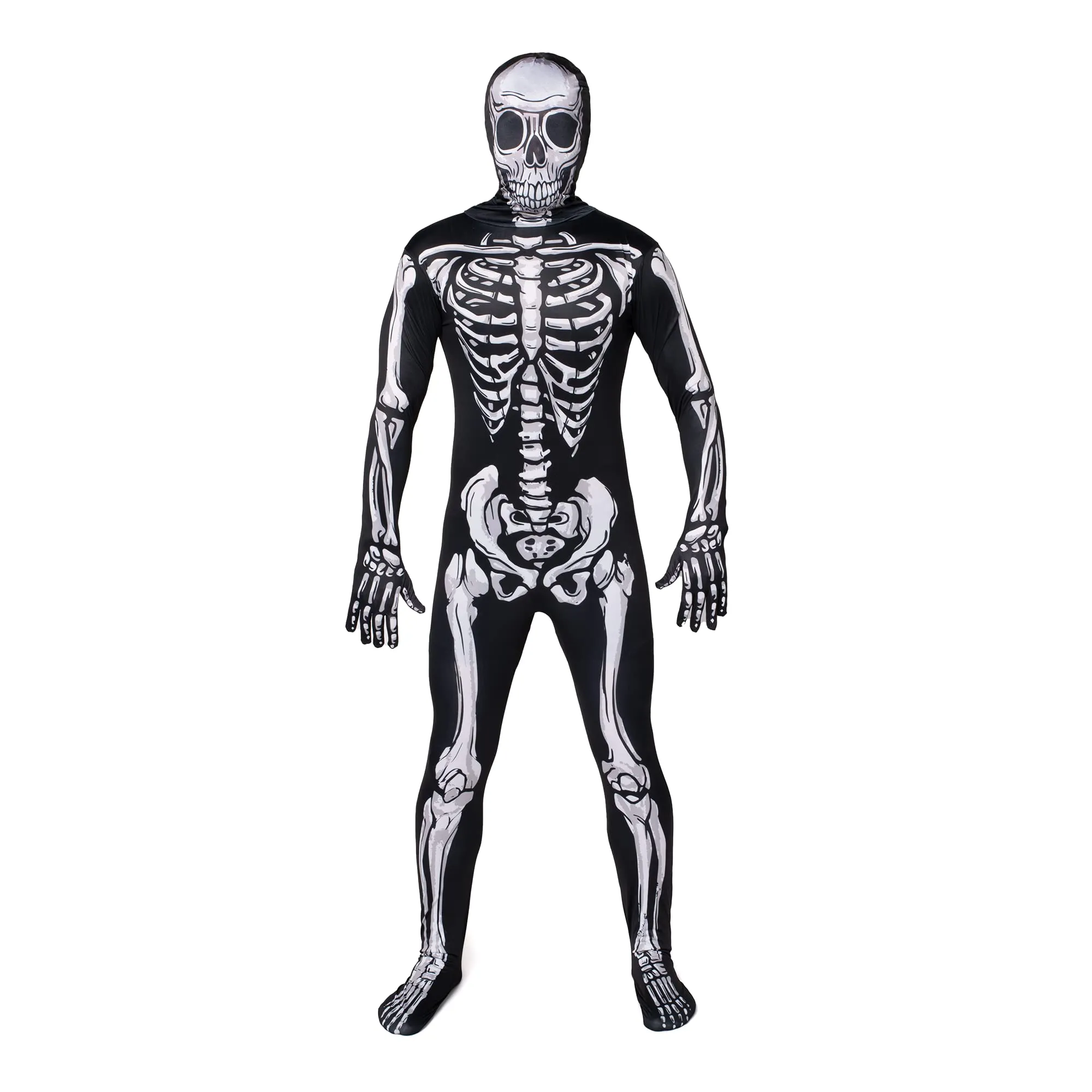 Men Realistic Skeleton Jumpsuit Costume