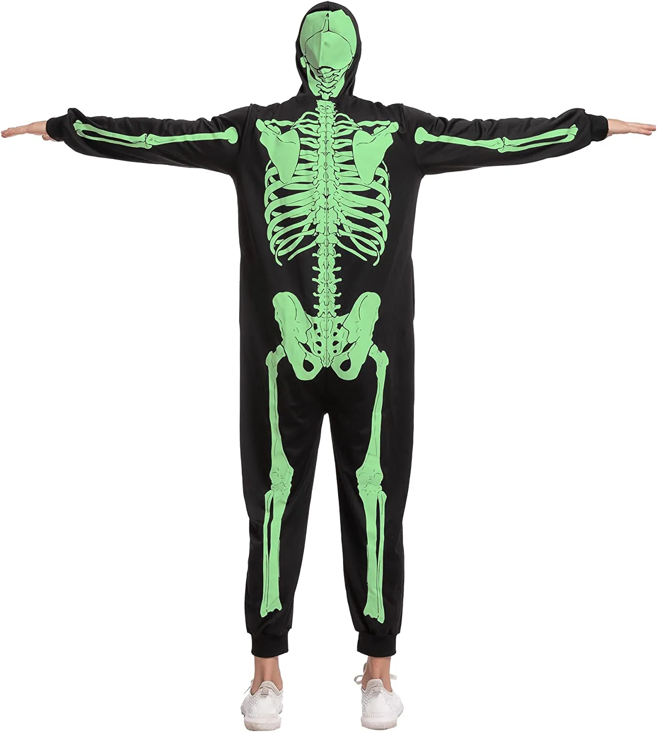 Men Skeleton Pajama jumpsuit(Glow in the Dark)-Adult