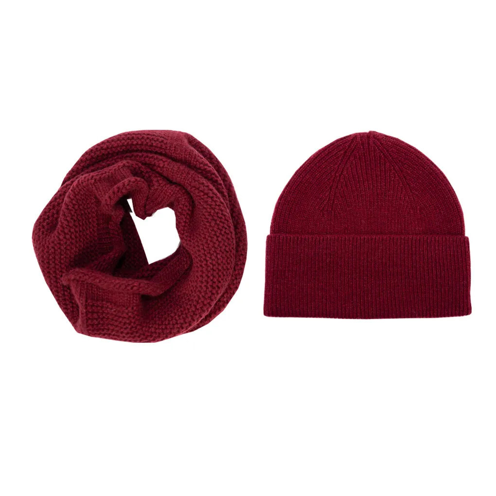 Men's Fisherman Hat and Snood Merino Wool Set