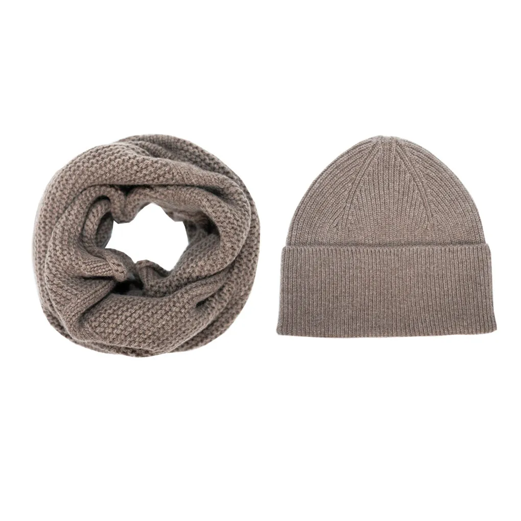 Men's Fisherman Hat and Snood Merino Wool Set