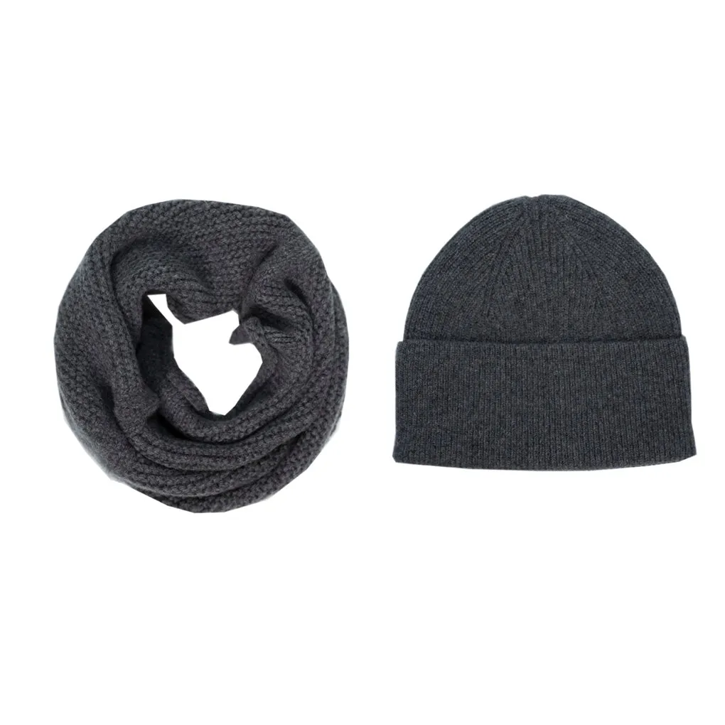 Men's Fisherman Hat and Snood Merino Wool Set