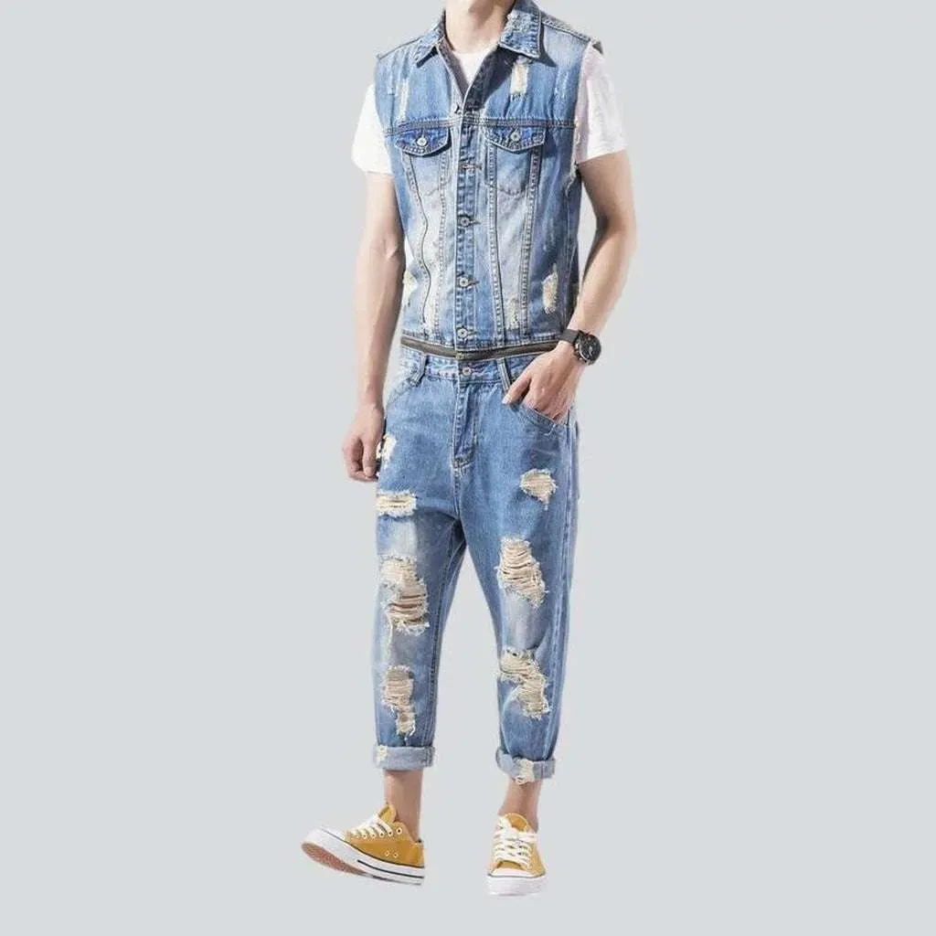 Men's jeans jumpsuit