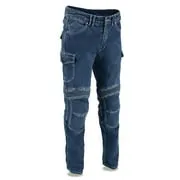 Milwaukee Leather MDM5012 Men's Blue Knee Flex Armored Straight Cut
