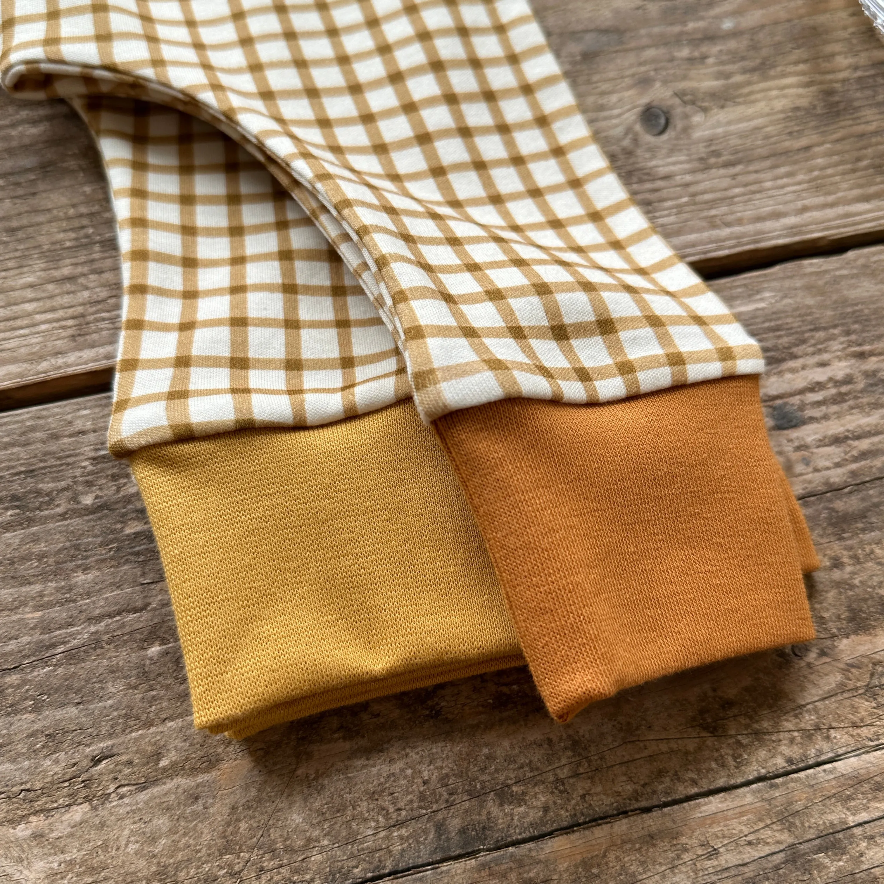 Mustard Gingham Knotted Hats