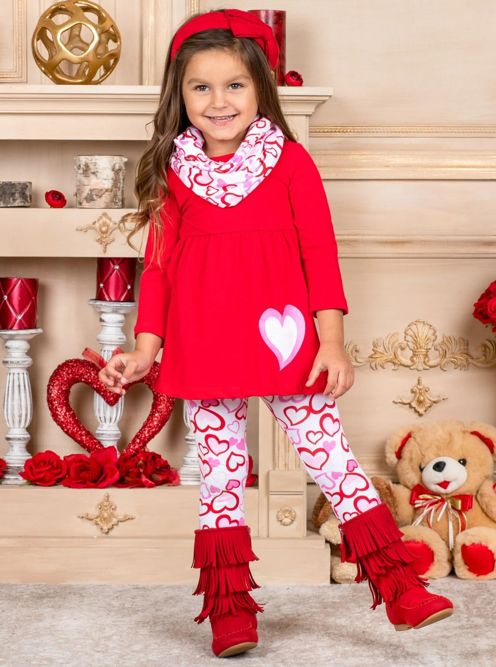 My Hearts With You Tunic, Scarf and Legging Set