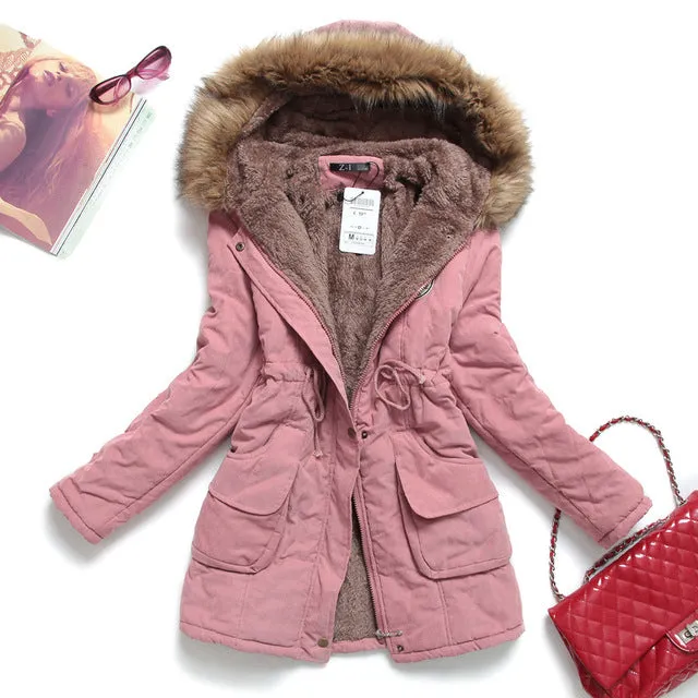 new winter women jacket medium-long thicken plus size 4XL outwear hooded wadded coat slim parka cotton-padded jacket overcoat