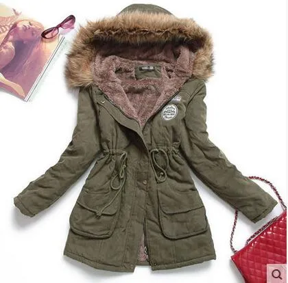 new winter women jacket medium-long thicken plus size 4XL outwear hooded wadded coat slim parka cotton-padded jacket overcoat