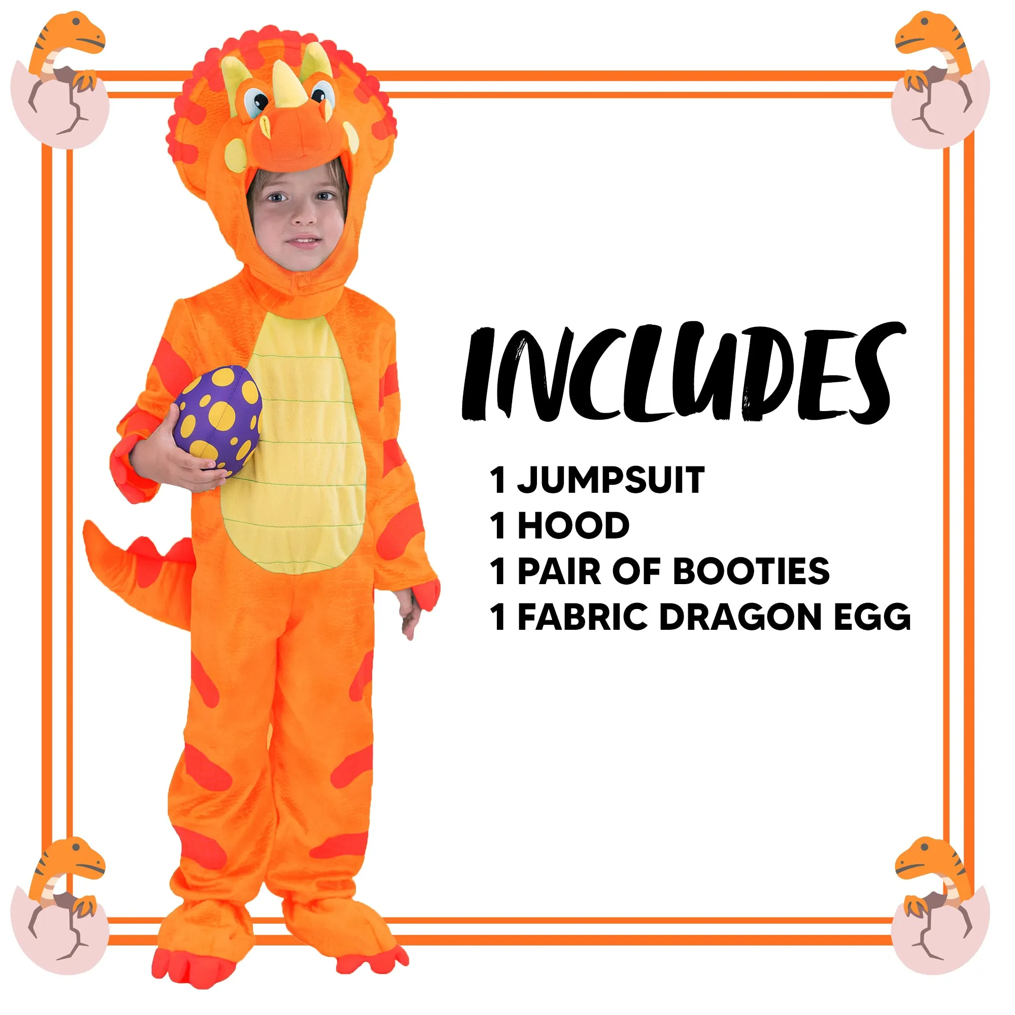 Orange Triceratops Costume - Child